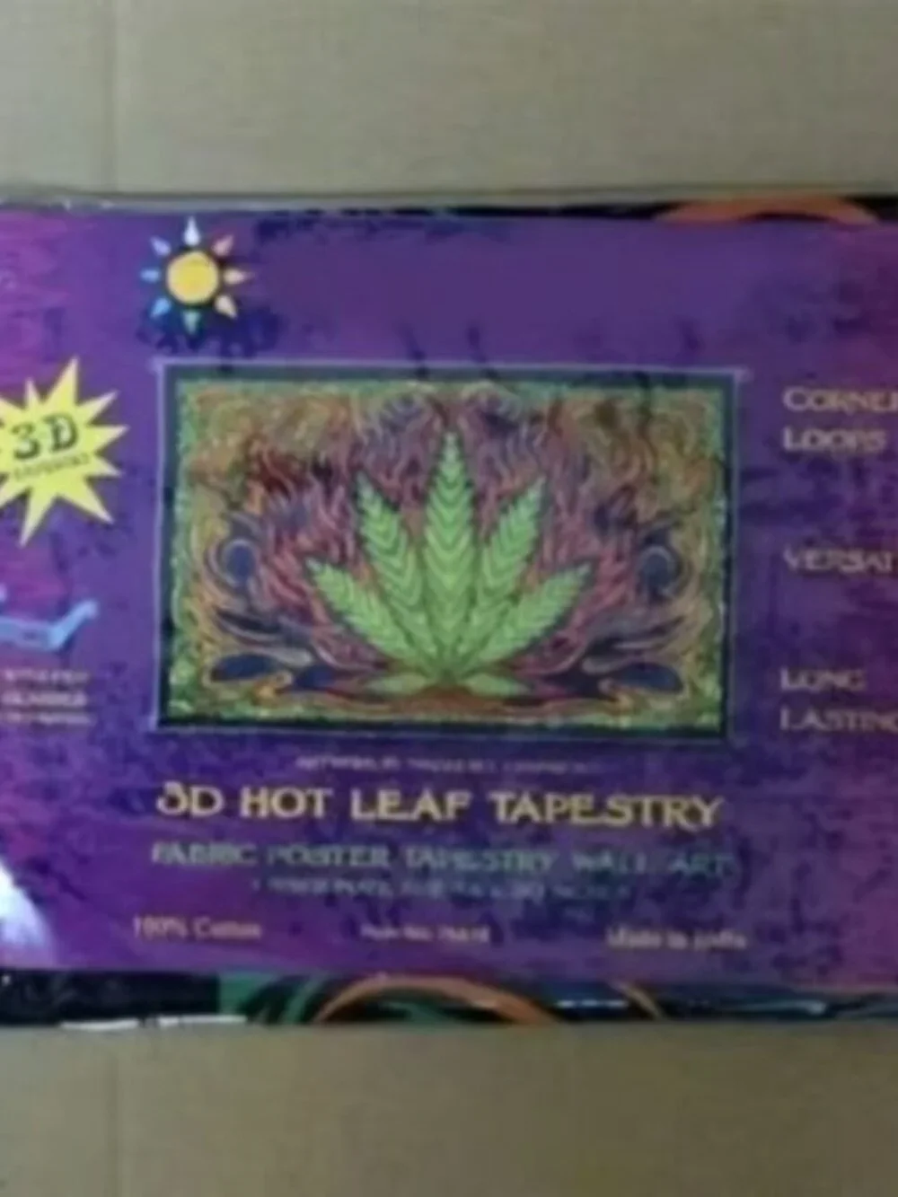 3D Hot Leaf Tapestry ~ 100% Cotton ~ 30” x 45” ~ Brand New!